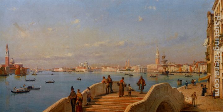 View of the Lagoon painting - Luigi Querena View of the Lagoon art painting